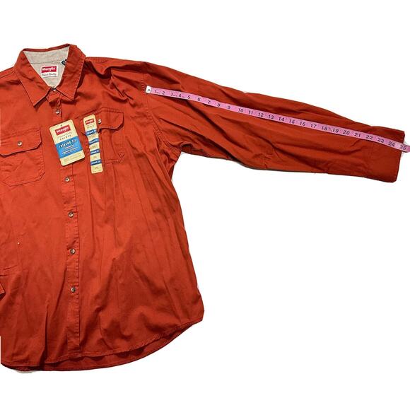 Wrangler Shirt Men's 2XL Outdoor Button Up Relaxed Orange Camping NEW Shirt - Picture 13 of 14